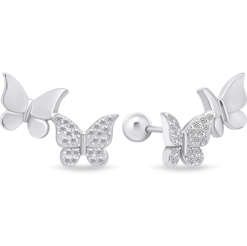 Brilio Silver Hravé strieborné náušnice Motýliky EA632W 66591021