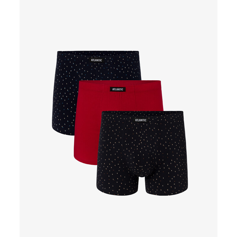 3-PACK Mens boxers ATLANTIC - dark blue, red, dark blue 57249468