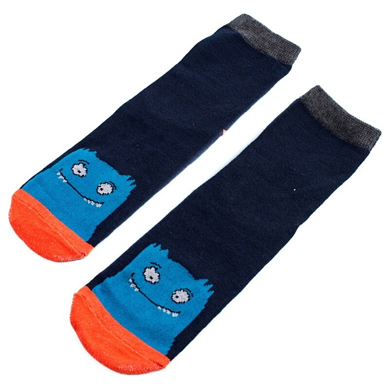 Boys' socks Shelvt navy blue monster