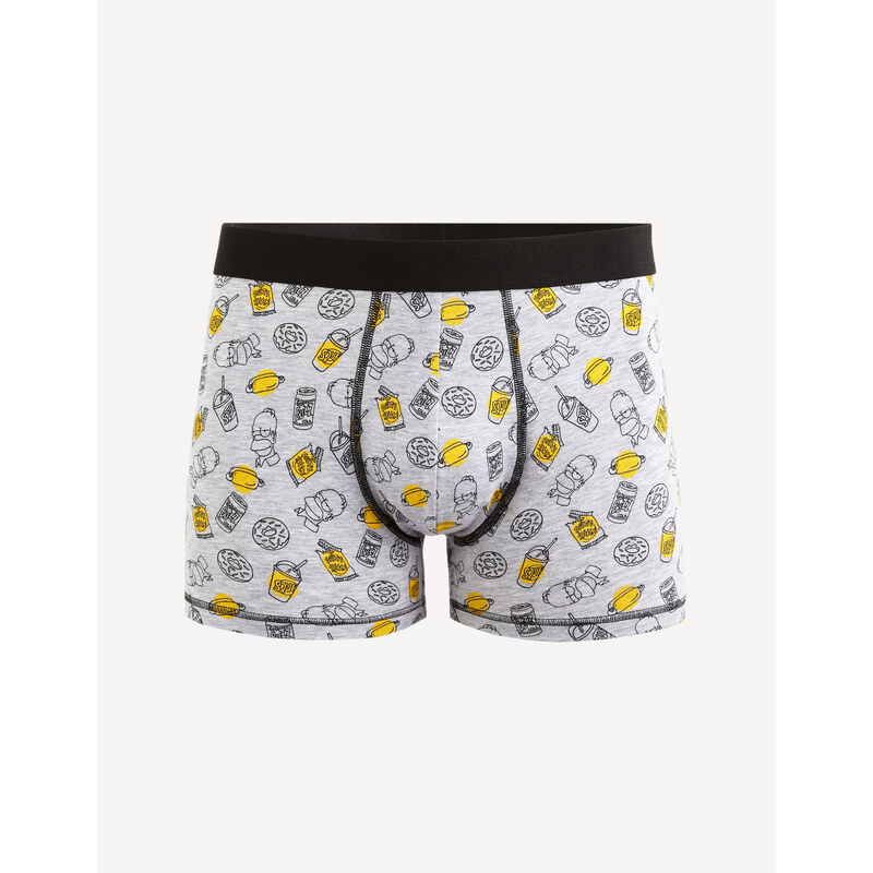 Svetlošedé pánske vzorované trenírky Celio The Simpsons 50498891