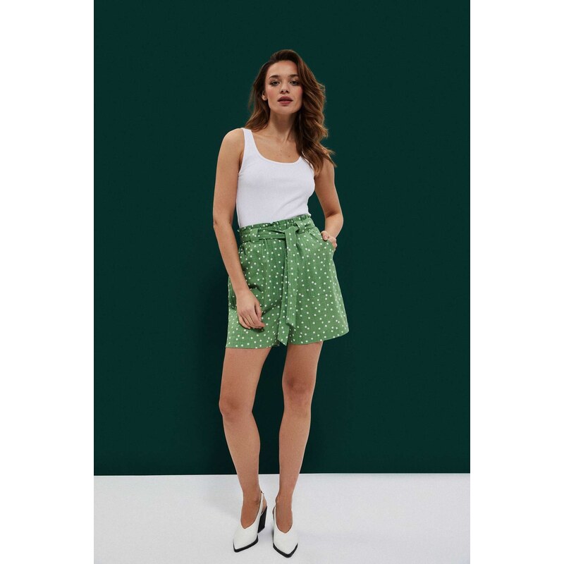 Marisse Cotton Polka Dot Shorts L-Sh-3728 Palm 50683027