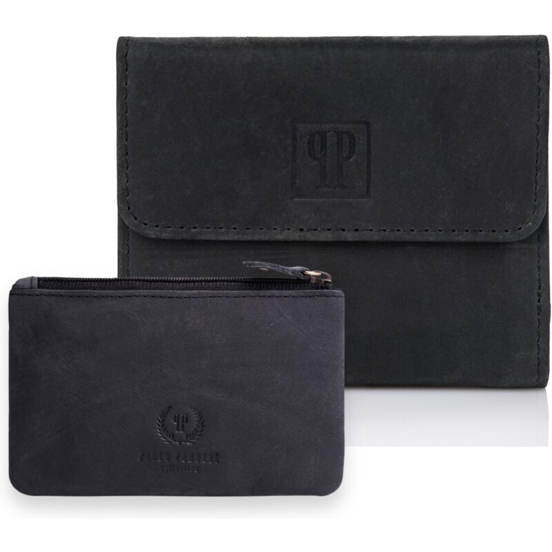 Paolo Peruzzi Dámska kožená peňaženka a puzdro na kľúč | čierna ZUP-64 37378012
