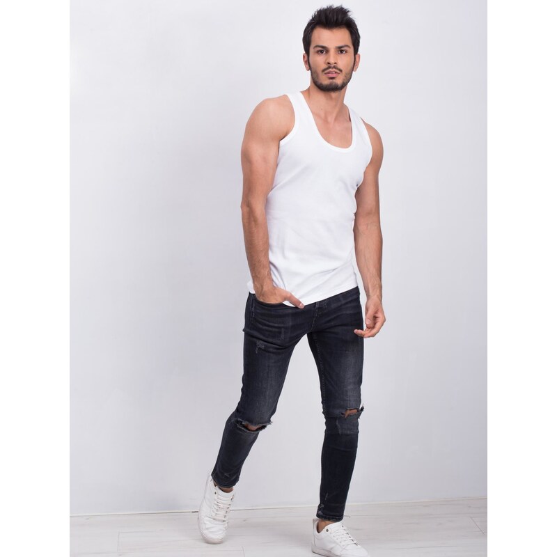 BERRAK Zvážte biele pánske tielko 60328840