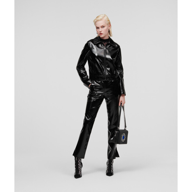 NOHAVICE KARL LAGERFELD FAUX PATENT LEATHER PANTS