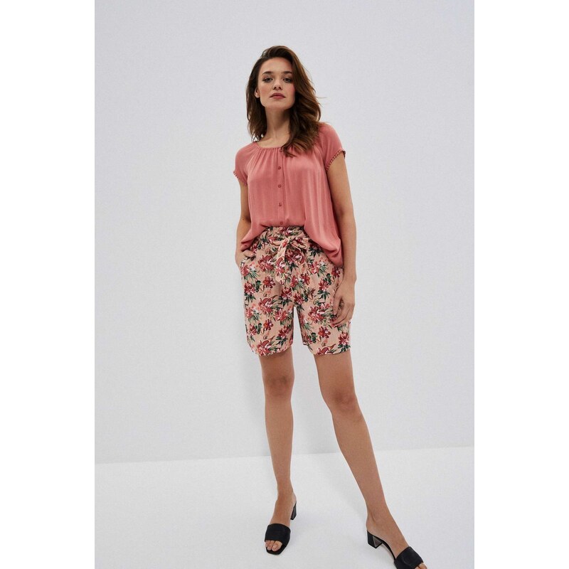 Marisse Cotton Floral Shorts L-Sh-3728 L.Terra Cotta 50677892