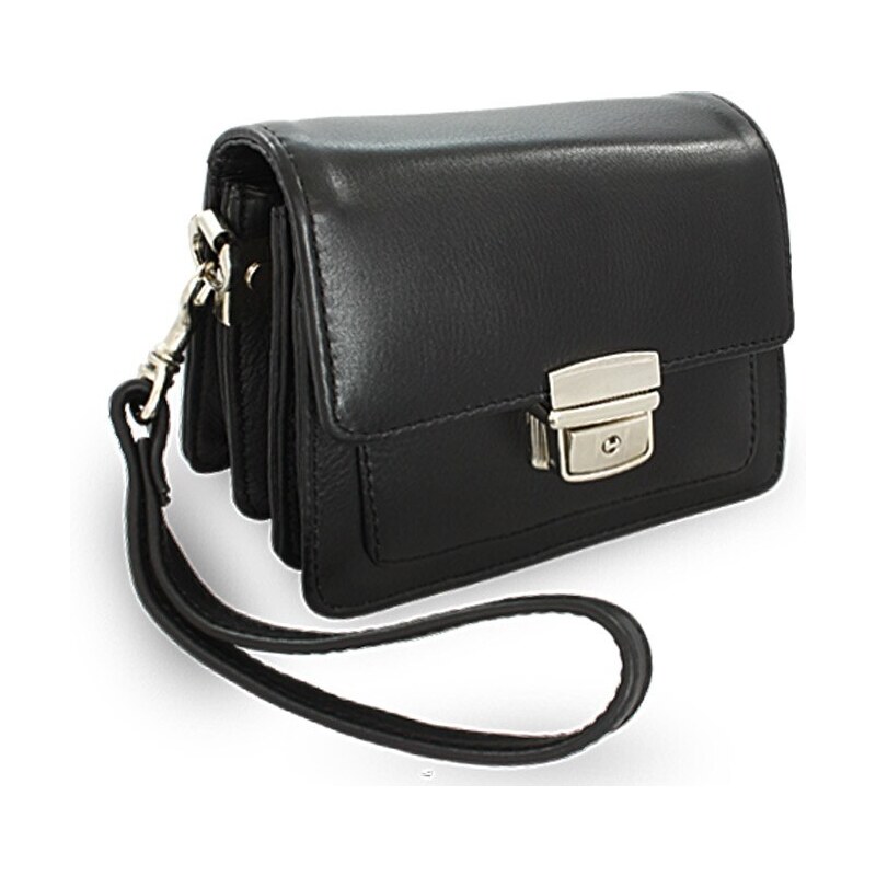 Arwel Čierna kožená pánska klopnová etue 611-7322-60 37407054