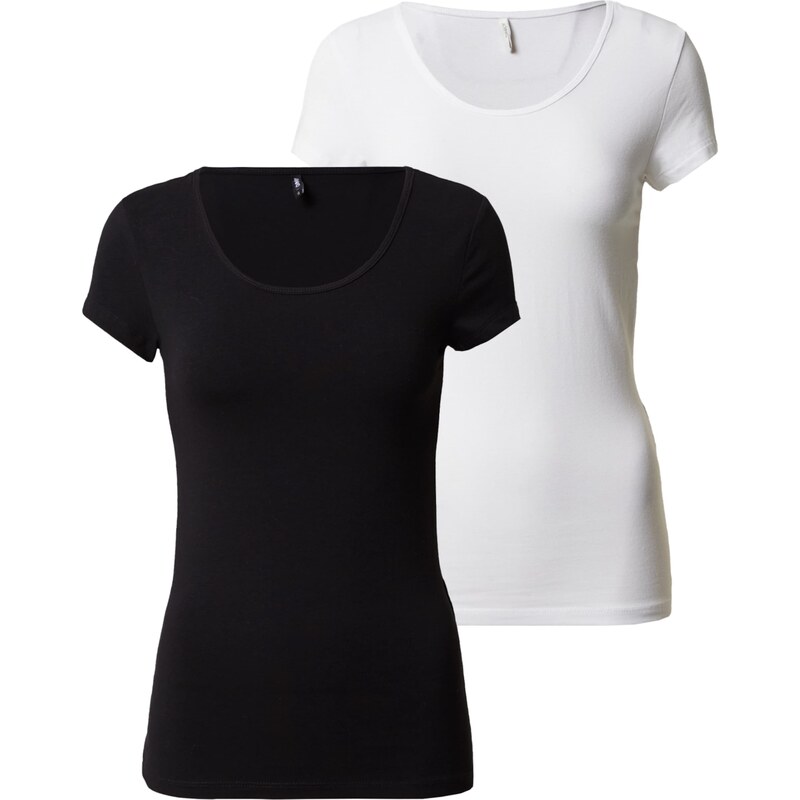 ONLY Tričko ONLLive Love svetlosivá / čierna 63253192