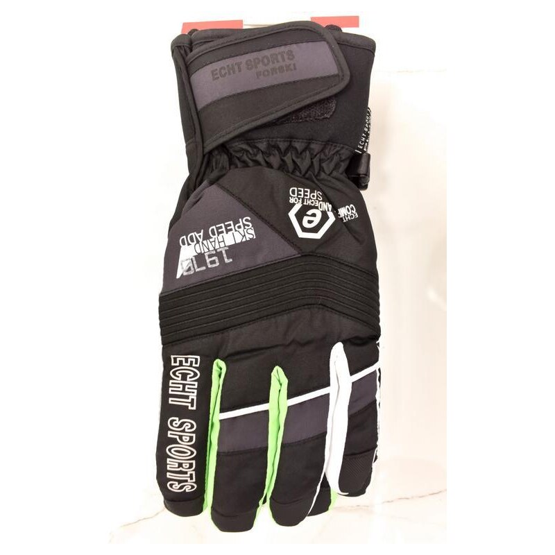 Pánske čierne lyžiarske rukavice ECHT SELVA L-XL-2XL 37410806