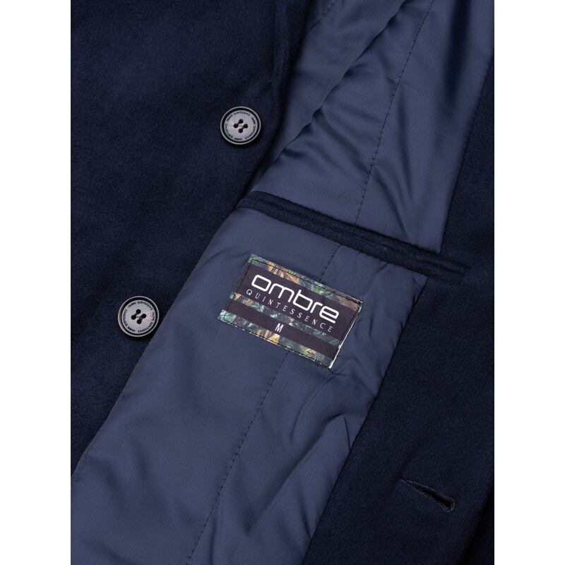 Ombre Clothing Pánsky kabát - námornícka C432