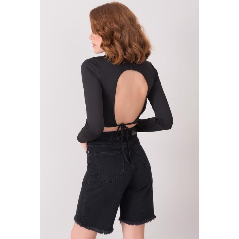 Fashionhunters Black short top BSL 64768515