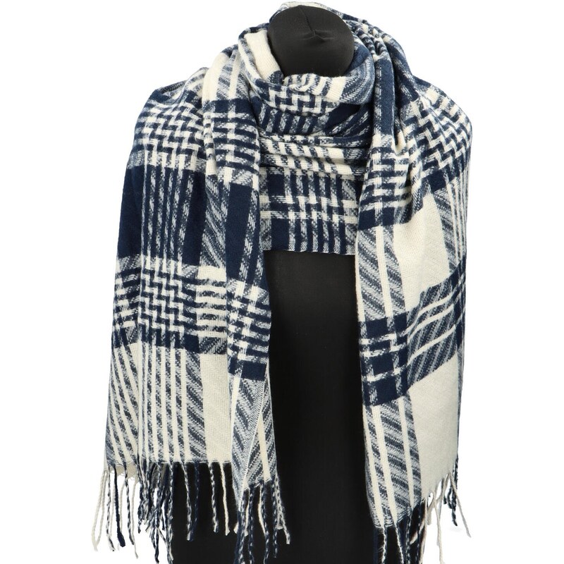 CASHMERE Štýlový dámsky zimný šál Hugo, biely 67190566