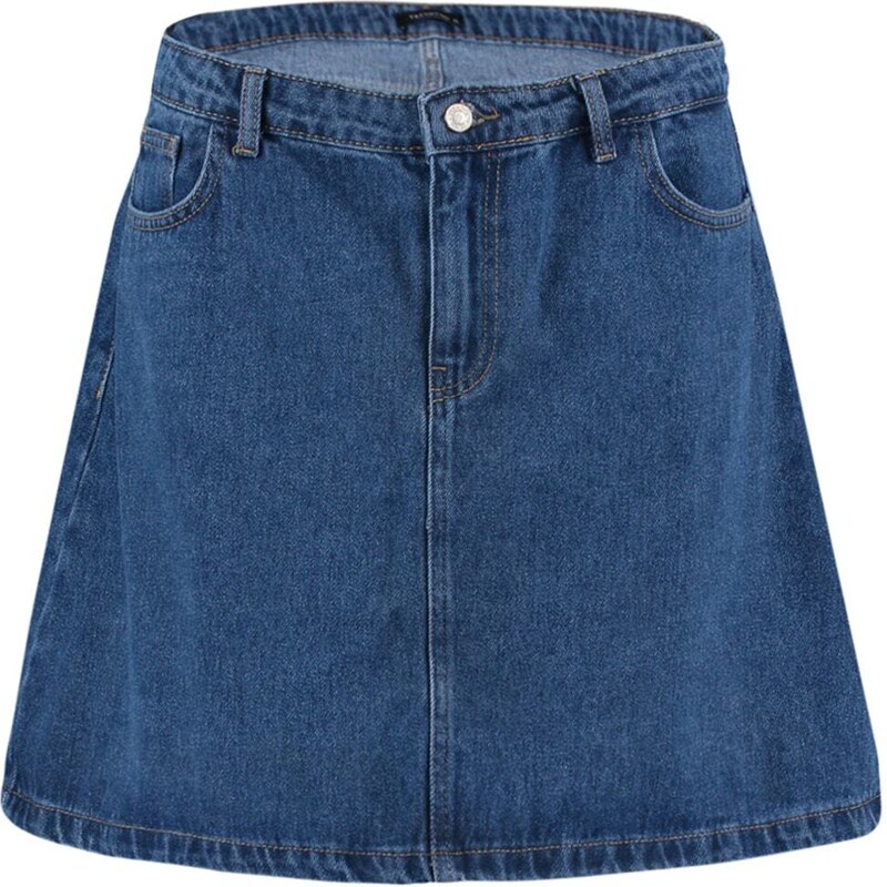 Trendyol Curve Modrá džínsová sukňa v tvare A s vysokým pásom