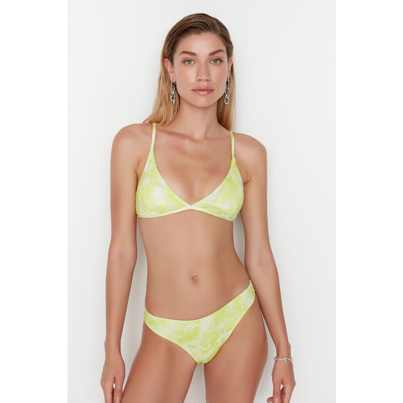 Trendyol Yellow Tie-Dye Patterned Bikini Bottoms 54998468