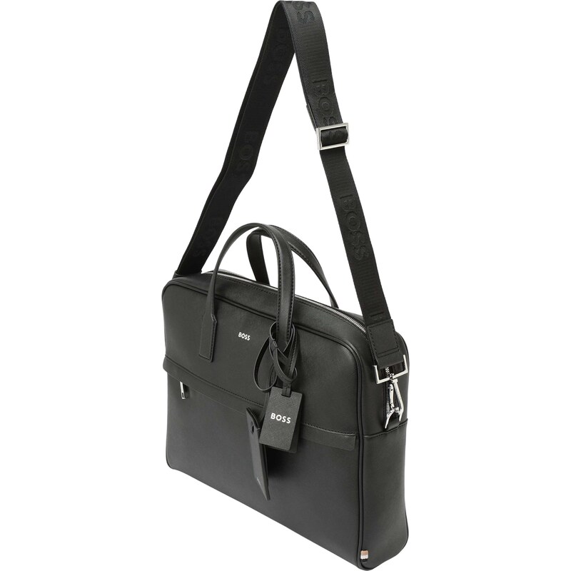 BOSS Aktovka Zair striebornosivá / čierna 37454865