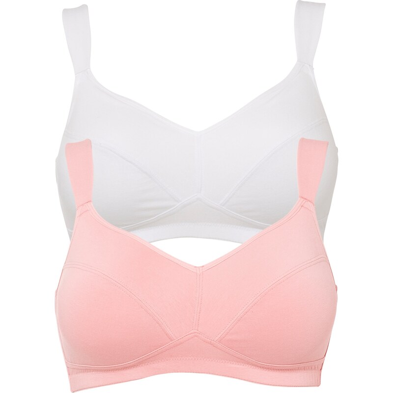 bonprix Podprsenka bez kostíc (2 ks) bio bavlna, farba biela 44742422