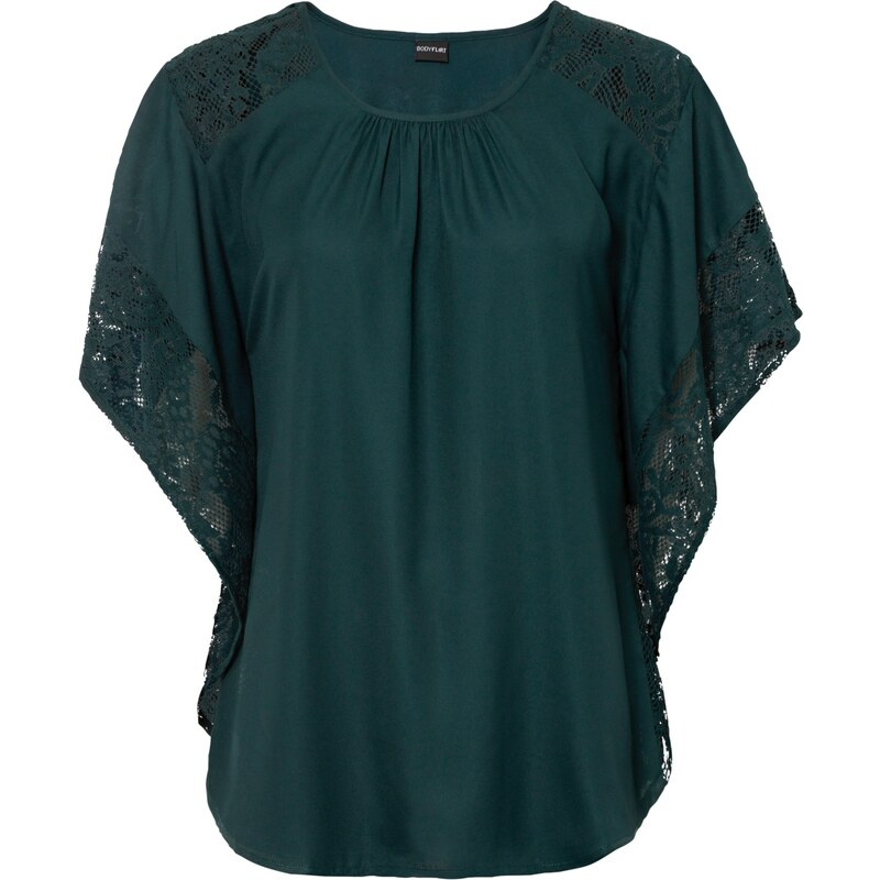 bonprix Tuniková blúzka s aplikáciami, farba zelená 44815083