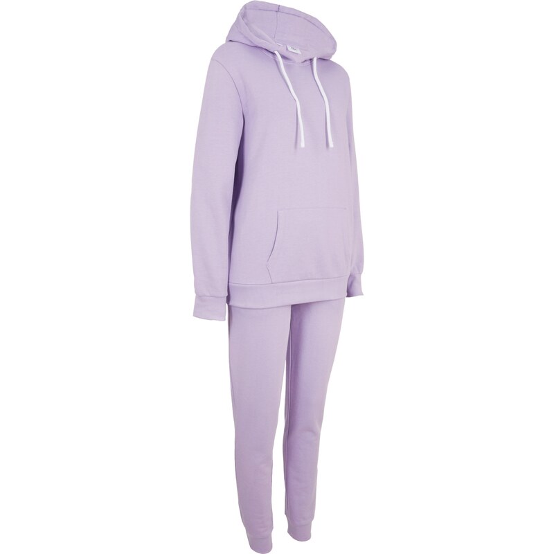 bonprix Tepláková súprava (2-dielna) s bavlnou, farba fialová 48067039