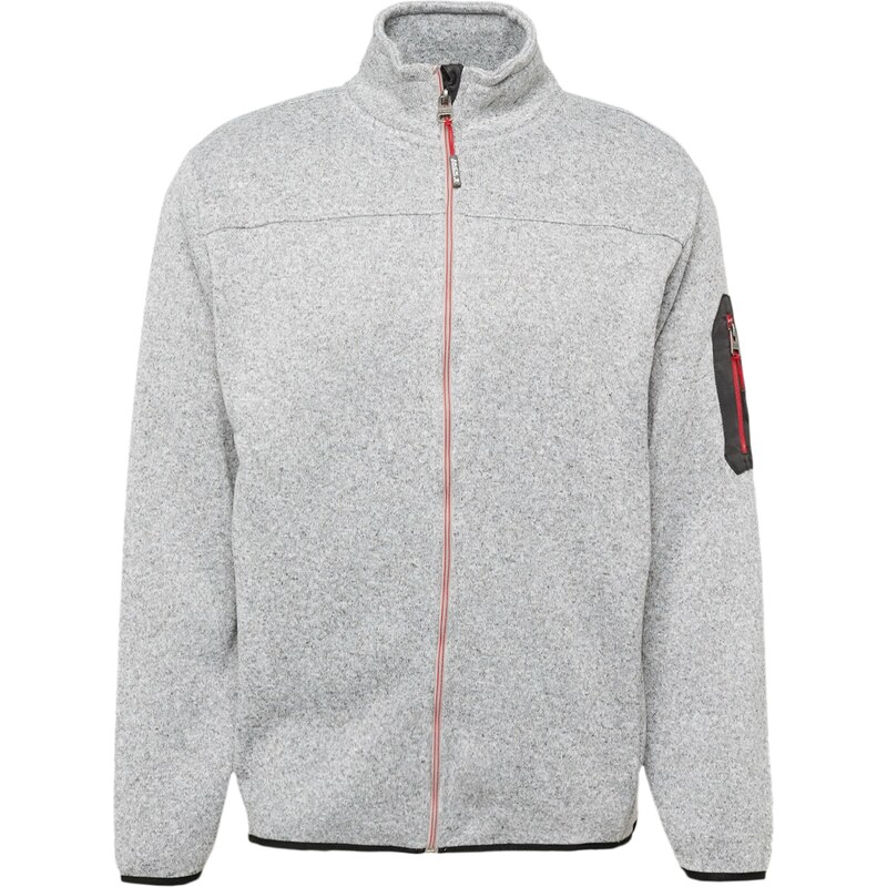 Jacks Flisová bunda sivá melírovaná / červená / čierna 66036751