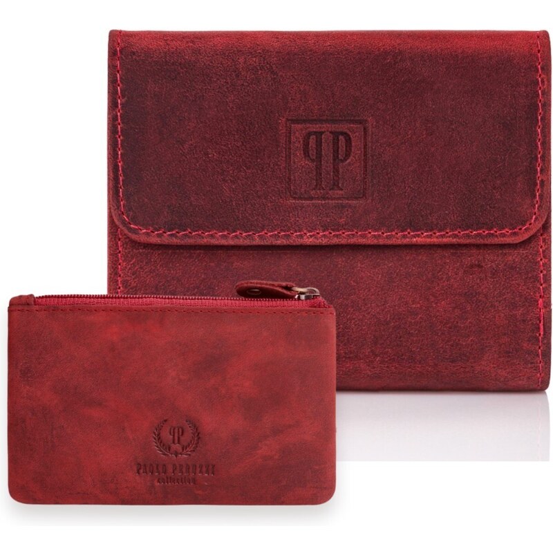 Paolo Peruzzi Dámska kožená peňaženka a puzdro na kľúč ZUP-64-RD | 37494672