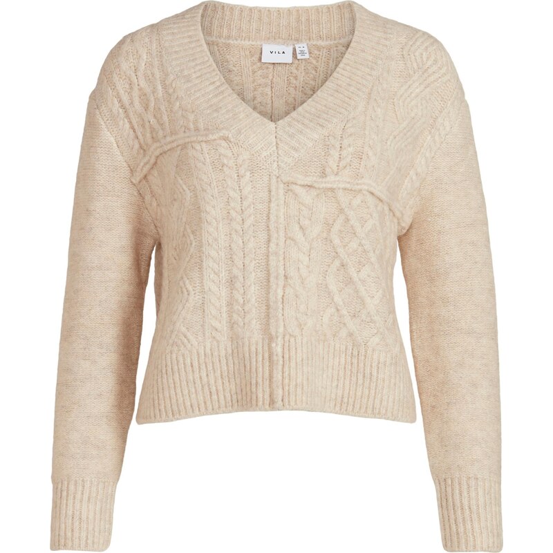 VILA Sveter Viri svetlobéžová 54237989