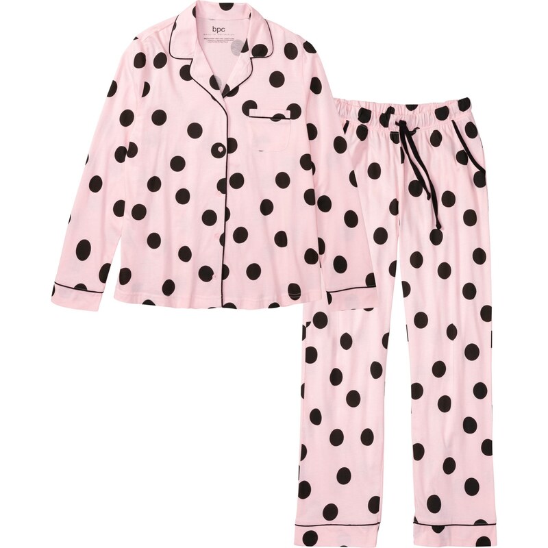 bonprix Pyžamo s gombičkami, farba ružová, rozm. 52/54