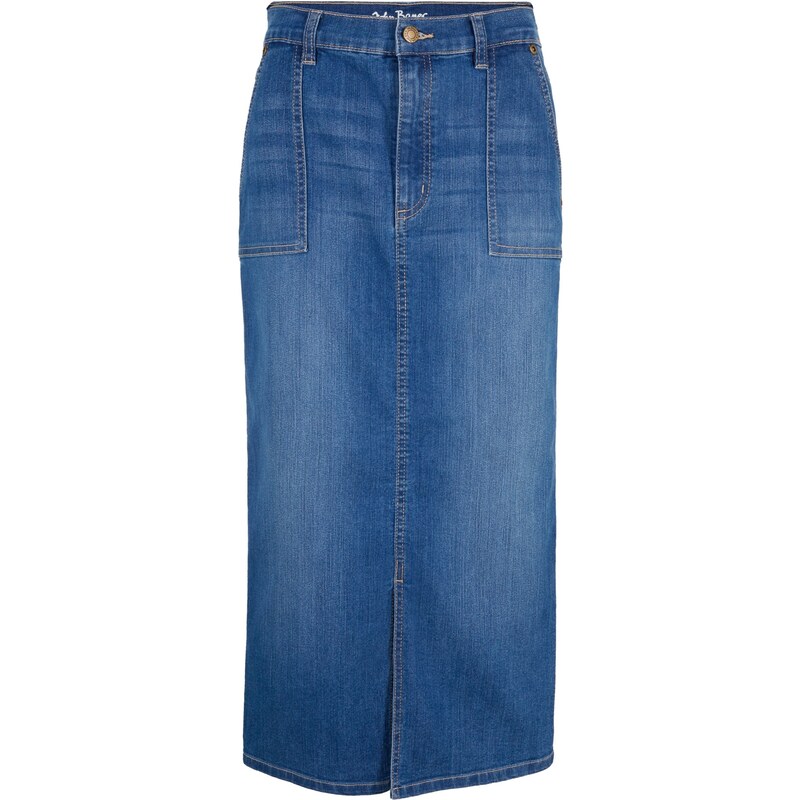 bonprix Džínsová sukňa, strečová, farba modrá, rozm. 38