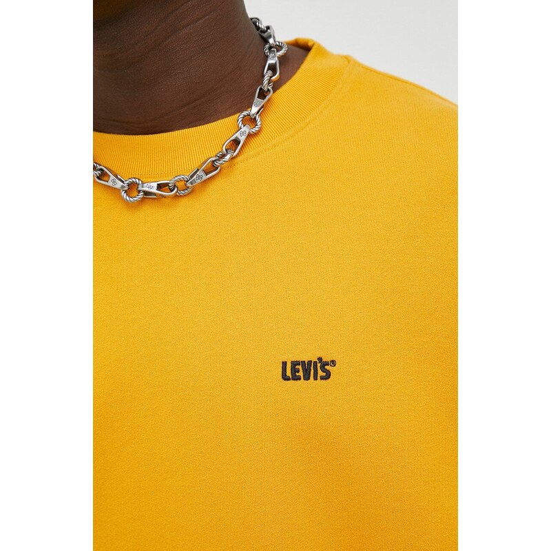 Bavlnená mikina Levi's x Gold Tab pánska, oranžová farba, jednofarebná
