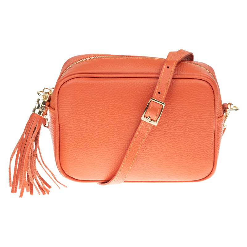 Oranžová kožená talianska crossbody kabelka Bala Arancione NovaKabelka 18794729