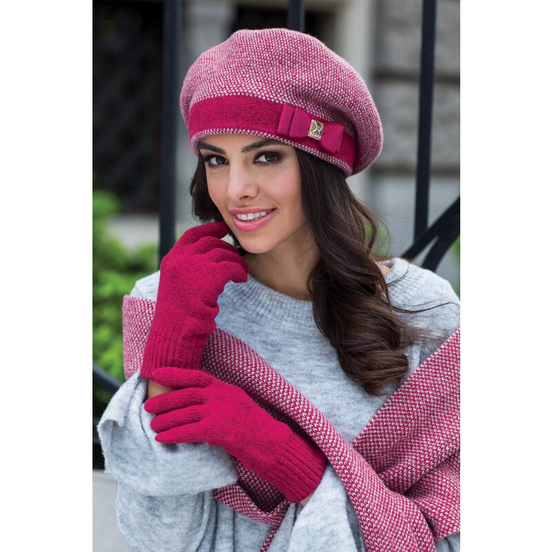 Kamea Fuksiová luxusná elegantná dámska baretka na zimu Tiona, Farba 37465725