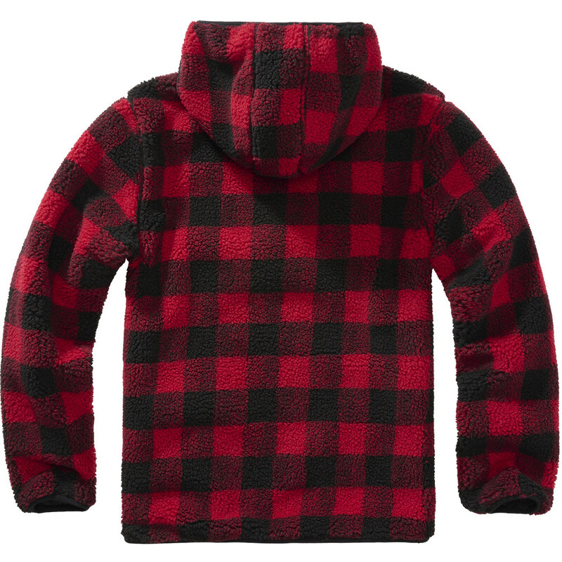 BRANDIT bunda Teddyfleece Worker Pullover Červeno-čierna