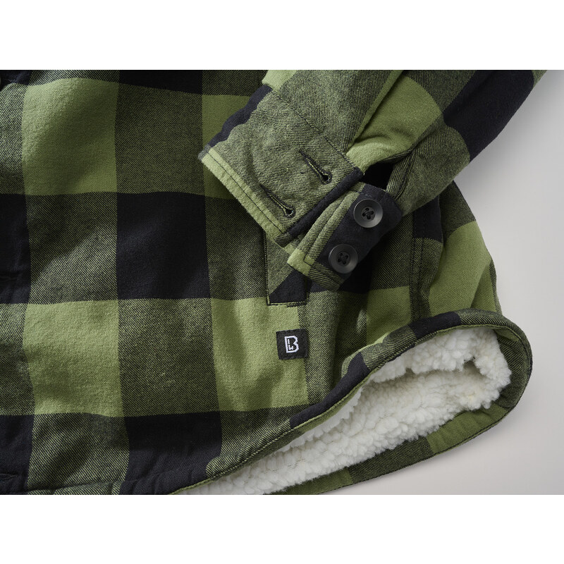 BRANDIT bunda Lumberjacket hooded Čierno-olivová