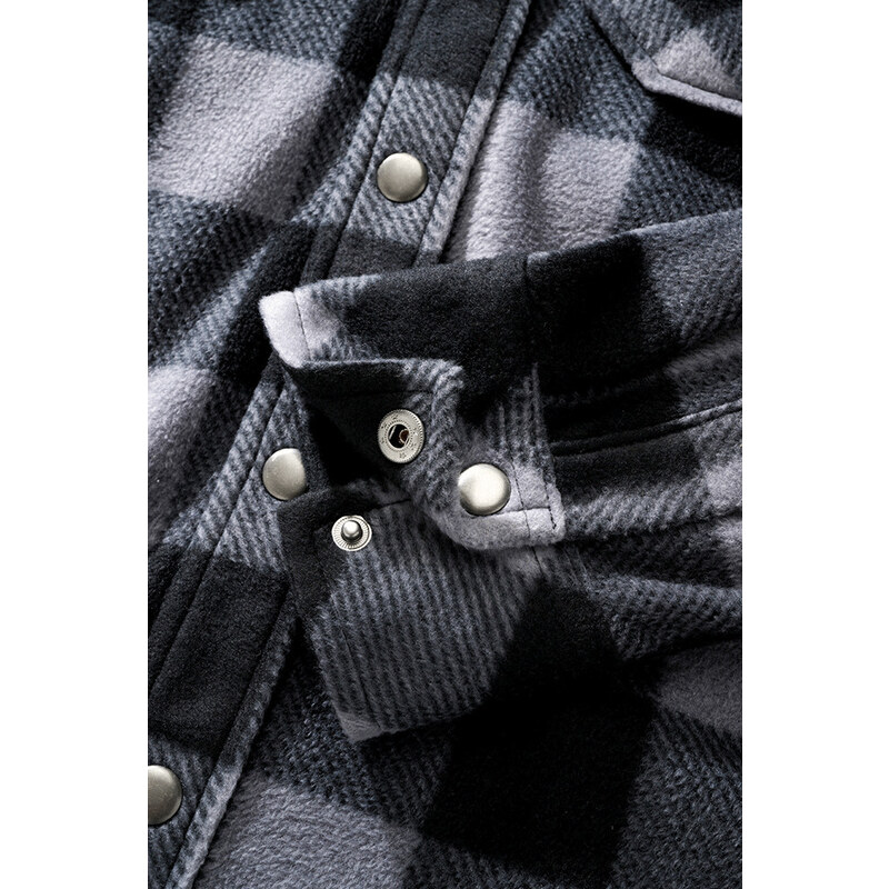 BRANDIT košeľa Jeff Fleece Shirt Long Sleeve Čierno-šedá