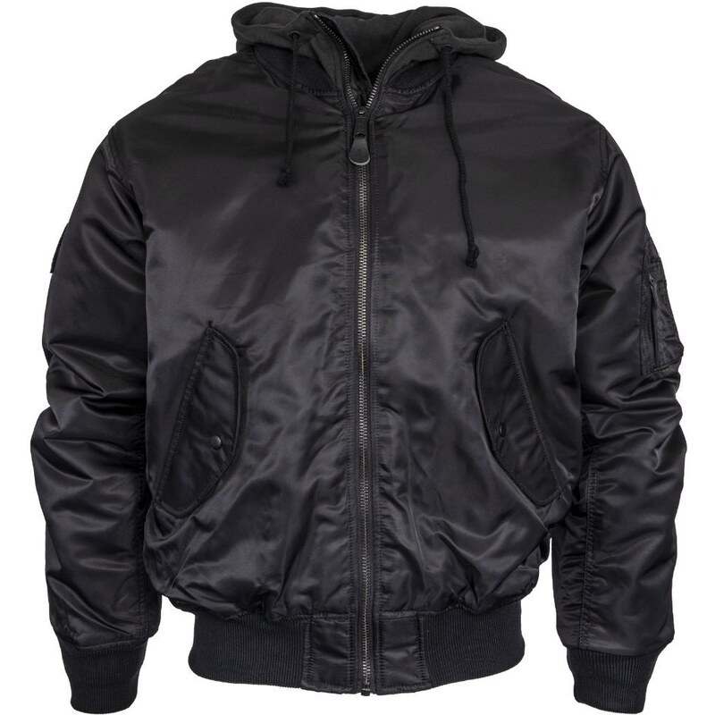 BRANDIT bunda MA1 Sweat Hooded Jacket Čierna