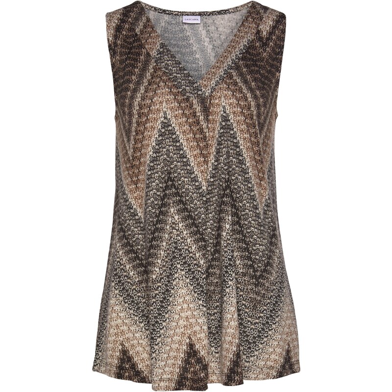 LASCANA Vyšívaný top béžová / hnedá 54241986
