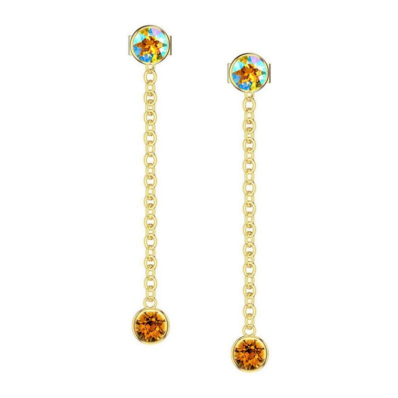 SWAROVSKI Elements Swarovski e. visiace zlaté náušnice Lady Night, 37620096