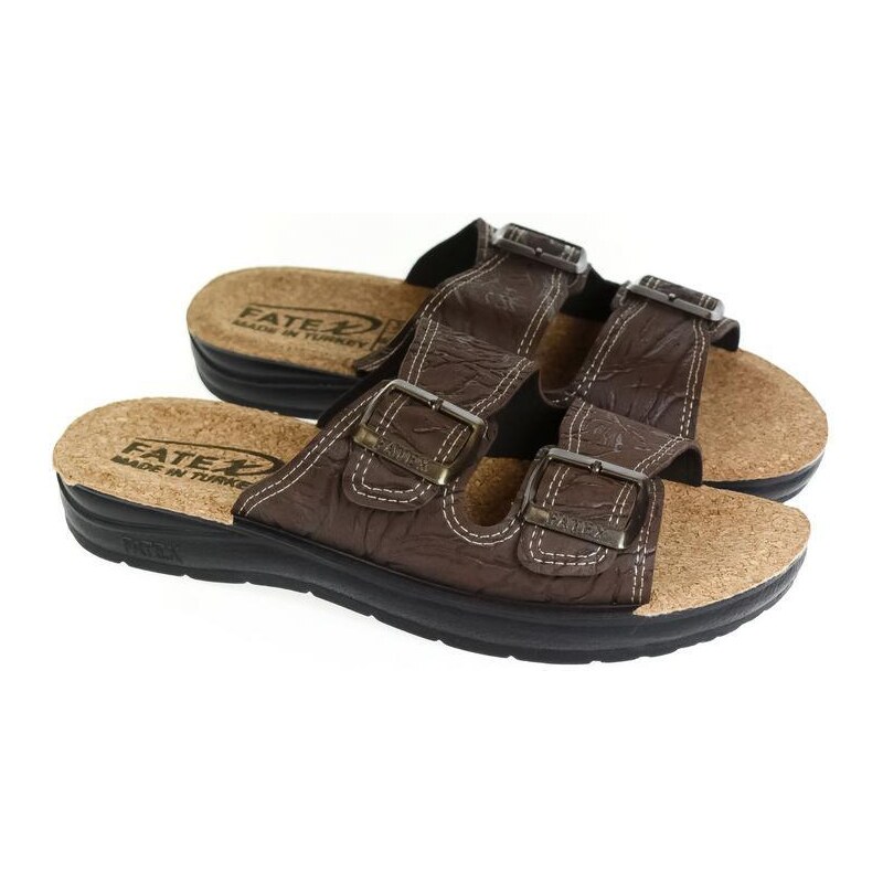 JOHN-C Pánske hnedé šľapky JUTO 37627018