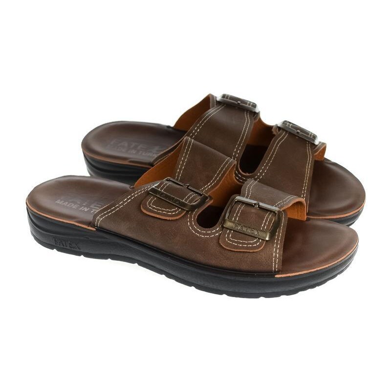 JOHN-C Pánske tmavohnedé šľapky LUJIK 37627020