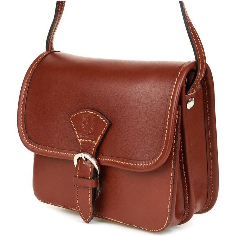 Beltimore Kožená dámska koňaková crossbody kabelka GEMMA 66572209