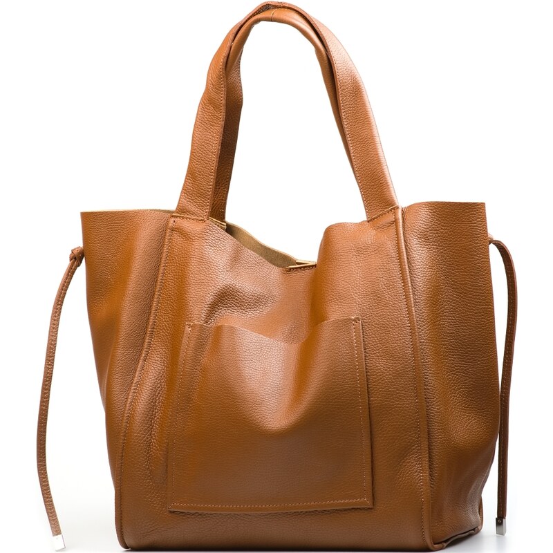 Blaire Kožená maxi kabelka Edda koňakovo hnedá 64987894