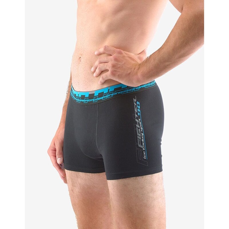 Štýlové čierne boxerky s krátkou nohavičkou 37641501