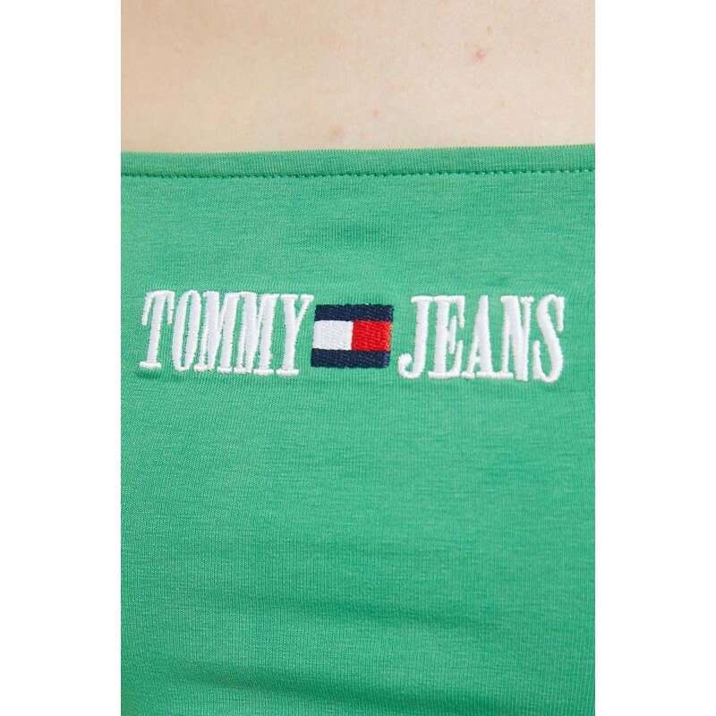 Top Tommy Jeans dámsky, zelená farba