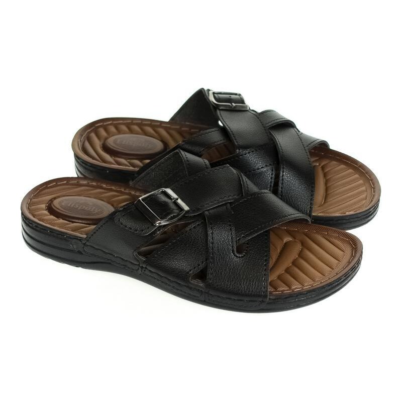 JOHN-C Pánske čierne šľapky BENNY 37642143