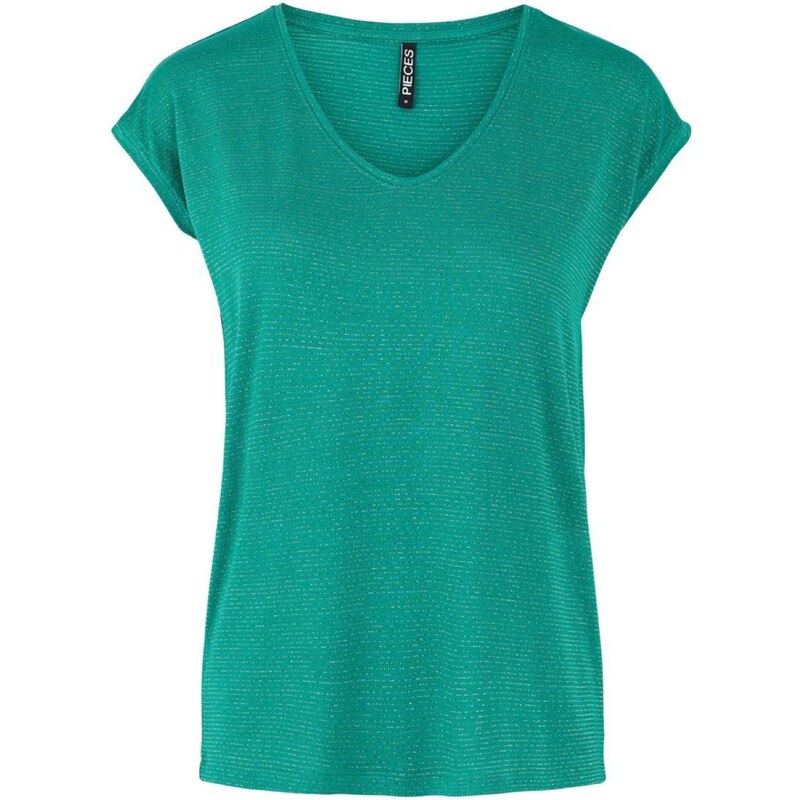 PIECES Tričko Billo modrá / zelená 37648842