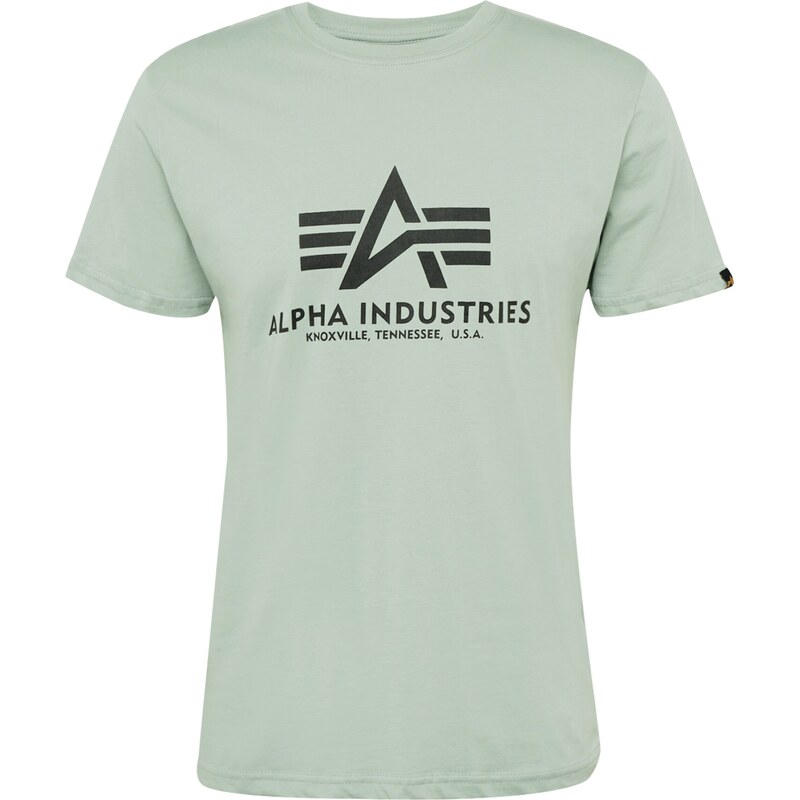 ALPHA INDUSTRIES Tričko pastelovo zelená / čierna 37656174
