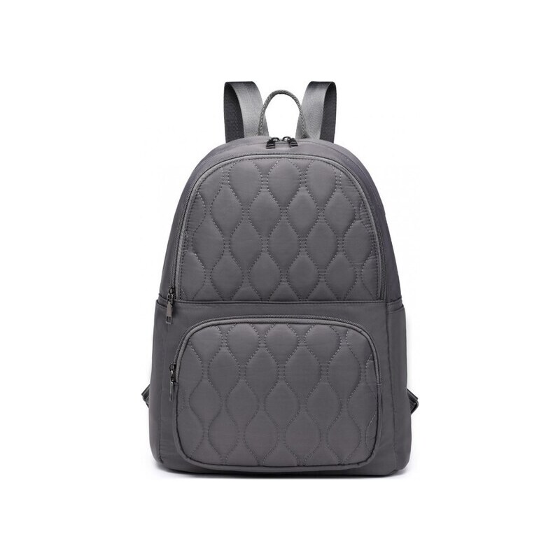 Miss Lulu Ruksak - prešívaný nylonový so zipsom šedý 37674820