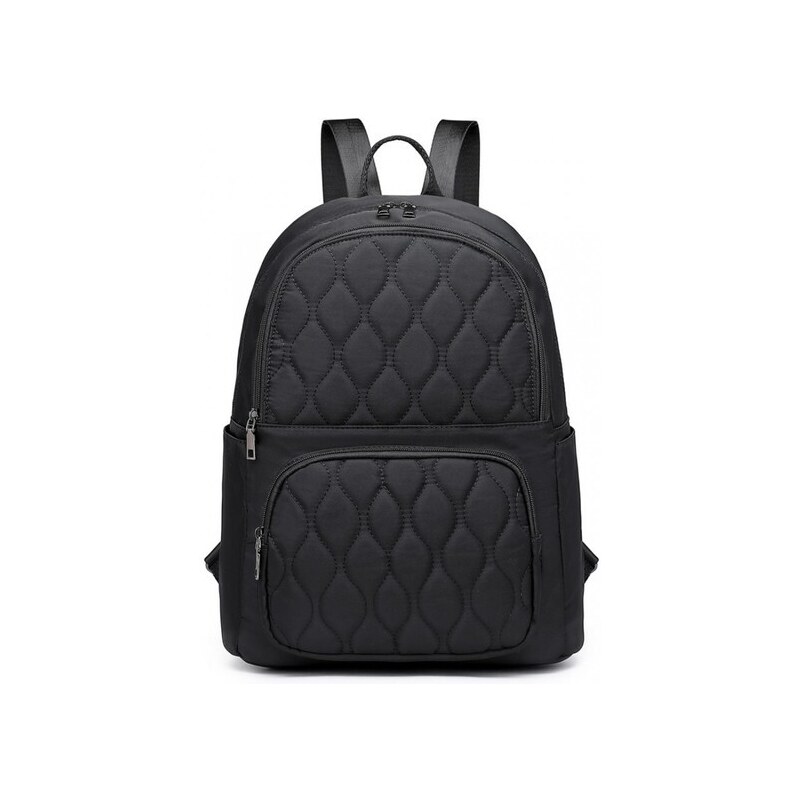 Miss Lulu Ruksak - prešívaný nylonový so zipsom čierny 37674819