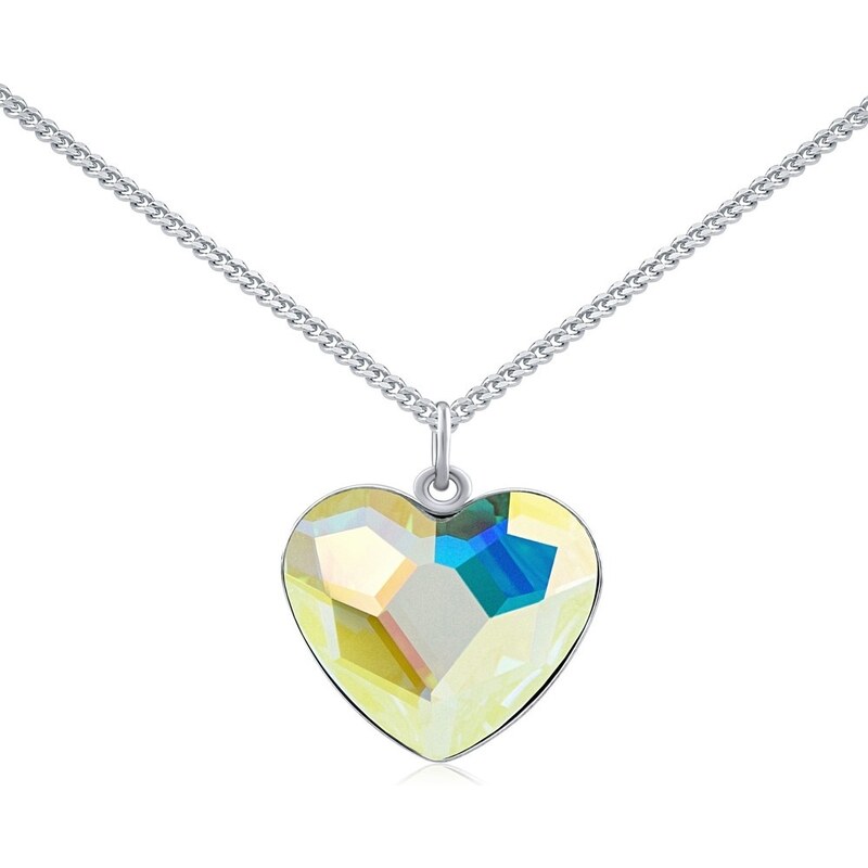 Ligot Strieborná retiazka so Swarovski Crystals srdce Aurora Boreale 46719792