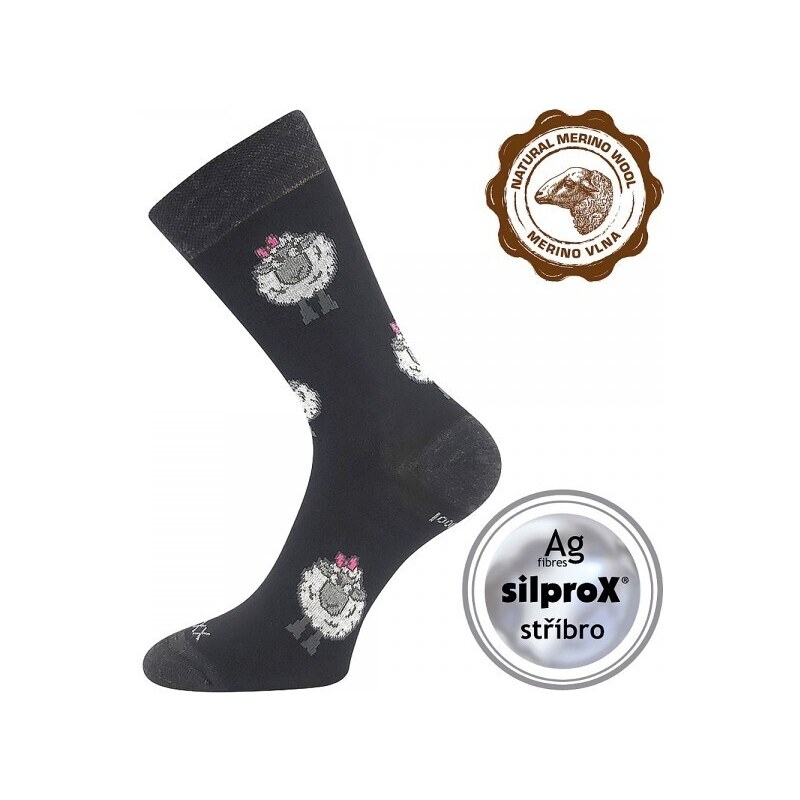 VLNENKA teplé veselé merino ponožky VoXX Čierna 35-38 1 pár 37711893