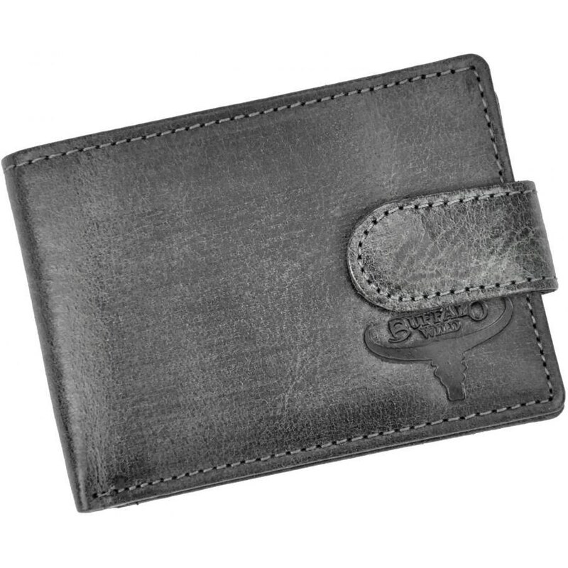 Menšia čierna pánska kožená peňaženka RFID v krabičke BUFFALO WILD 37725405