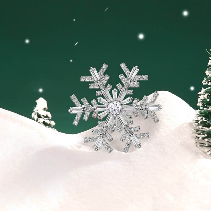 Éternelle Vánoční brož se zirkony Sněhová vločka